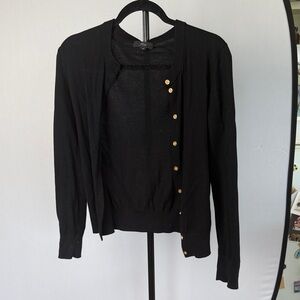 J. Crew Black Cardigan with Gold Accents